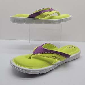 Boombah Flip Flops Women’s size 9 Purple & Neon Green Cushioned